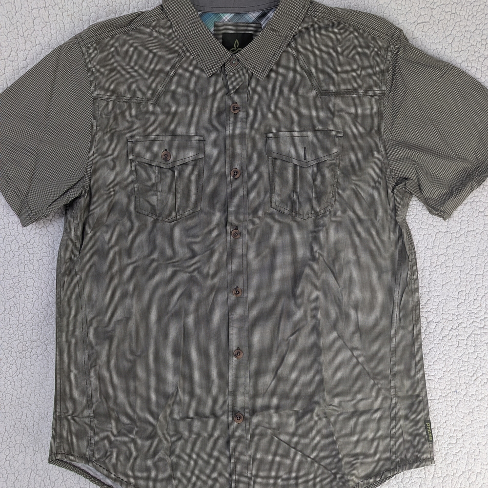 Prana Men's Charcoal Button Down Shirt
